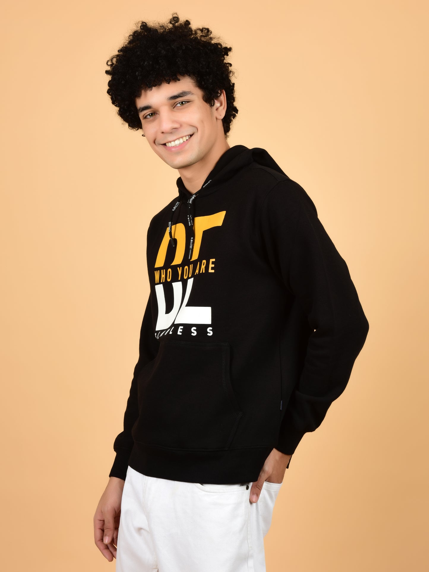 Flawless Men's Black Printed Hoodie Being Flawless