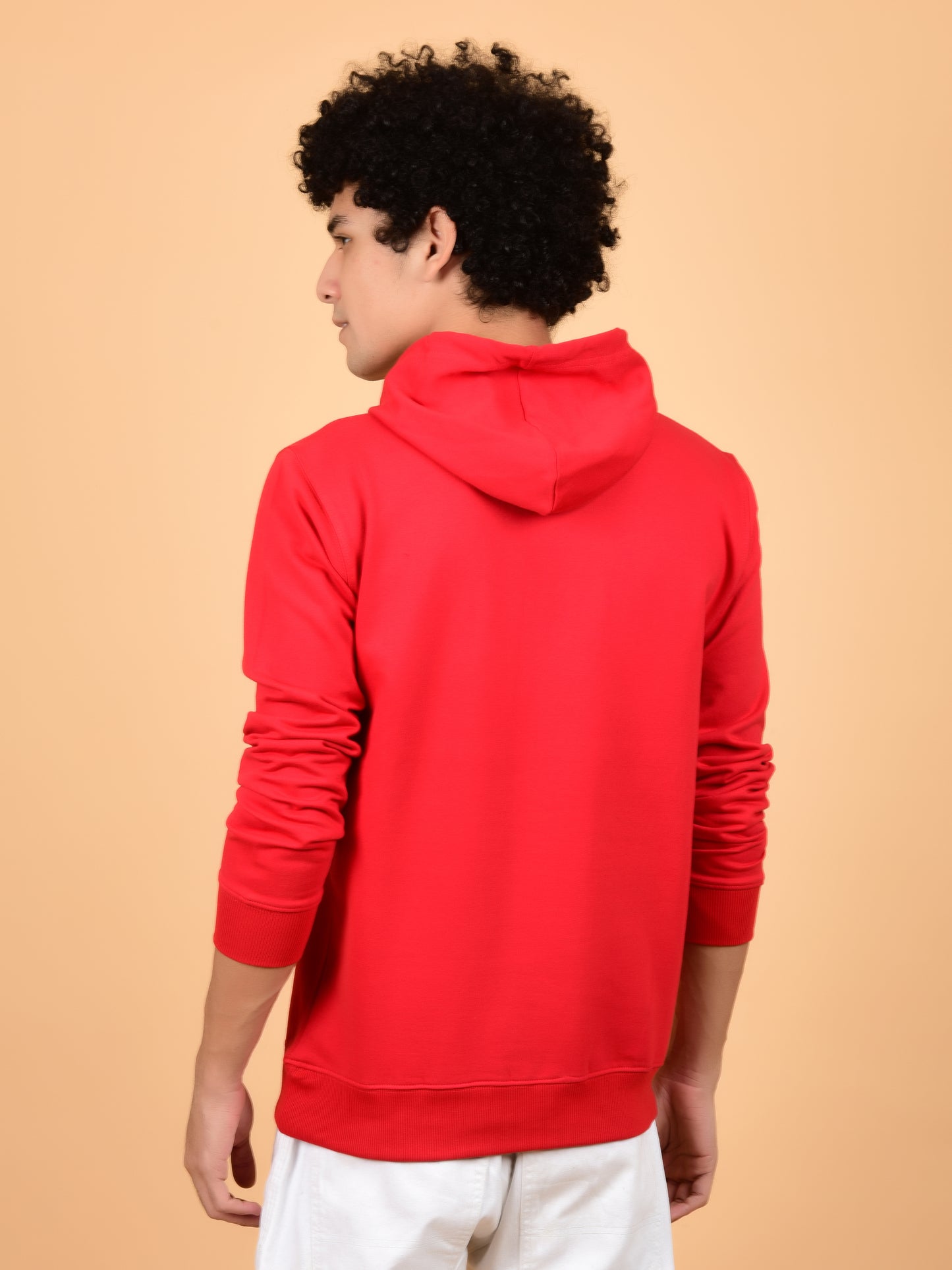 Flawless Red Solid Hoodie for Men Being Flawless