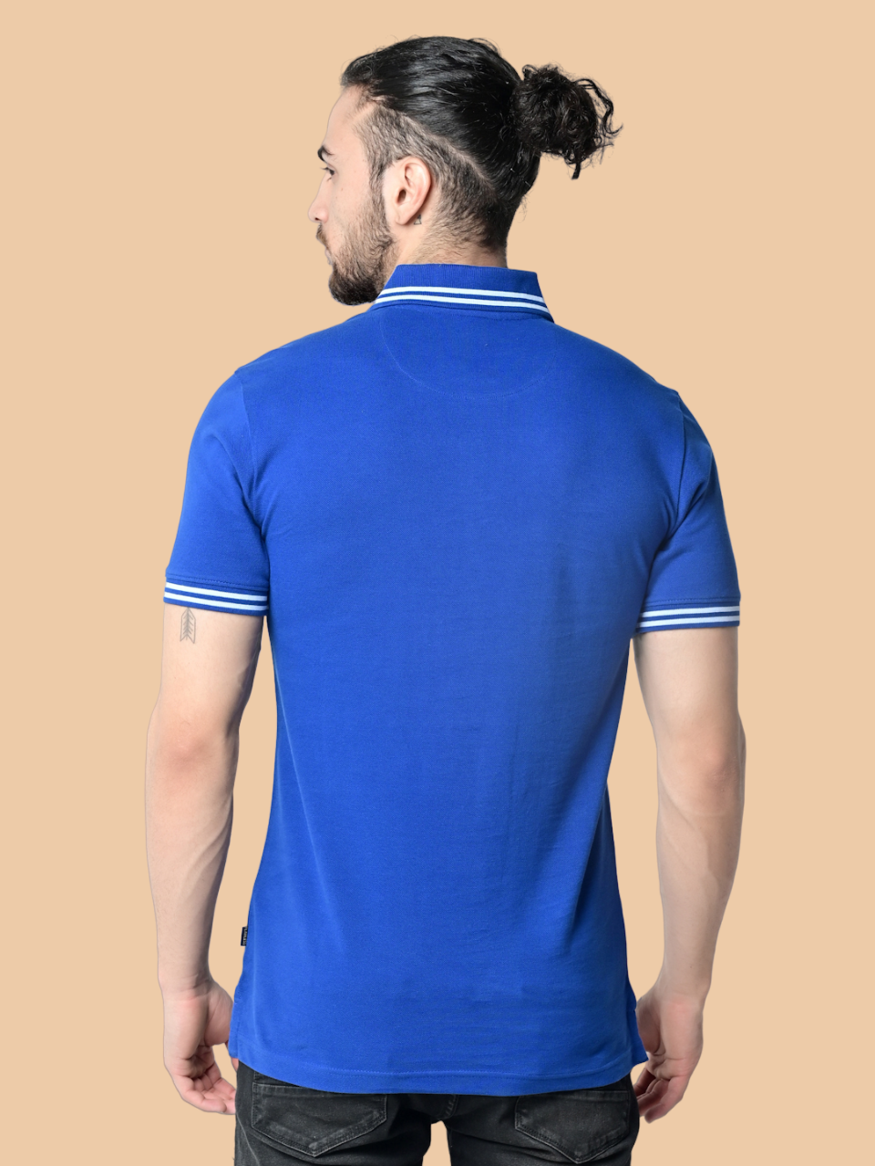 Flawless Men Super Blue Organic Polo T-Shirt Being Flawless