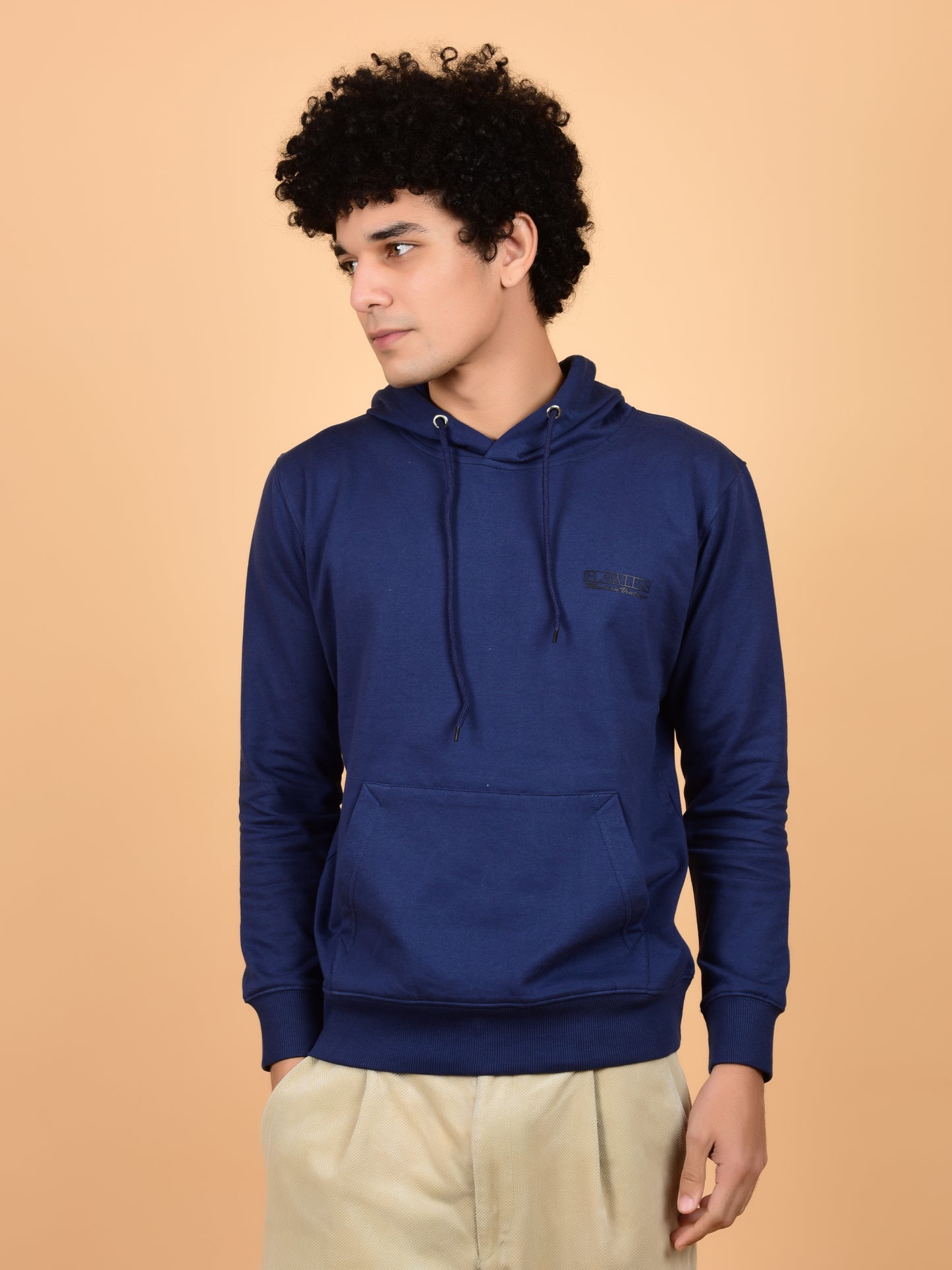 Flawless Men's Blue Solid Hoody Being Flawless