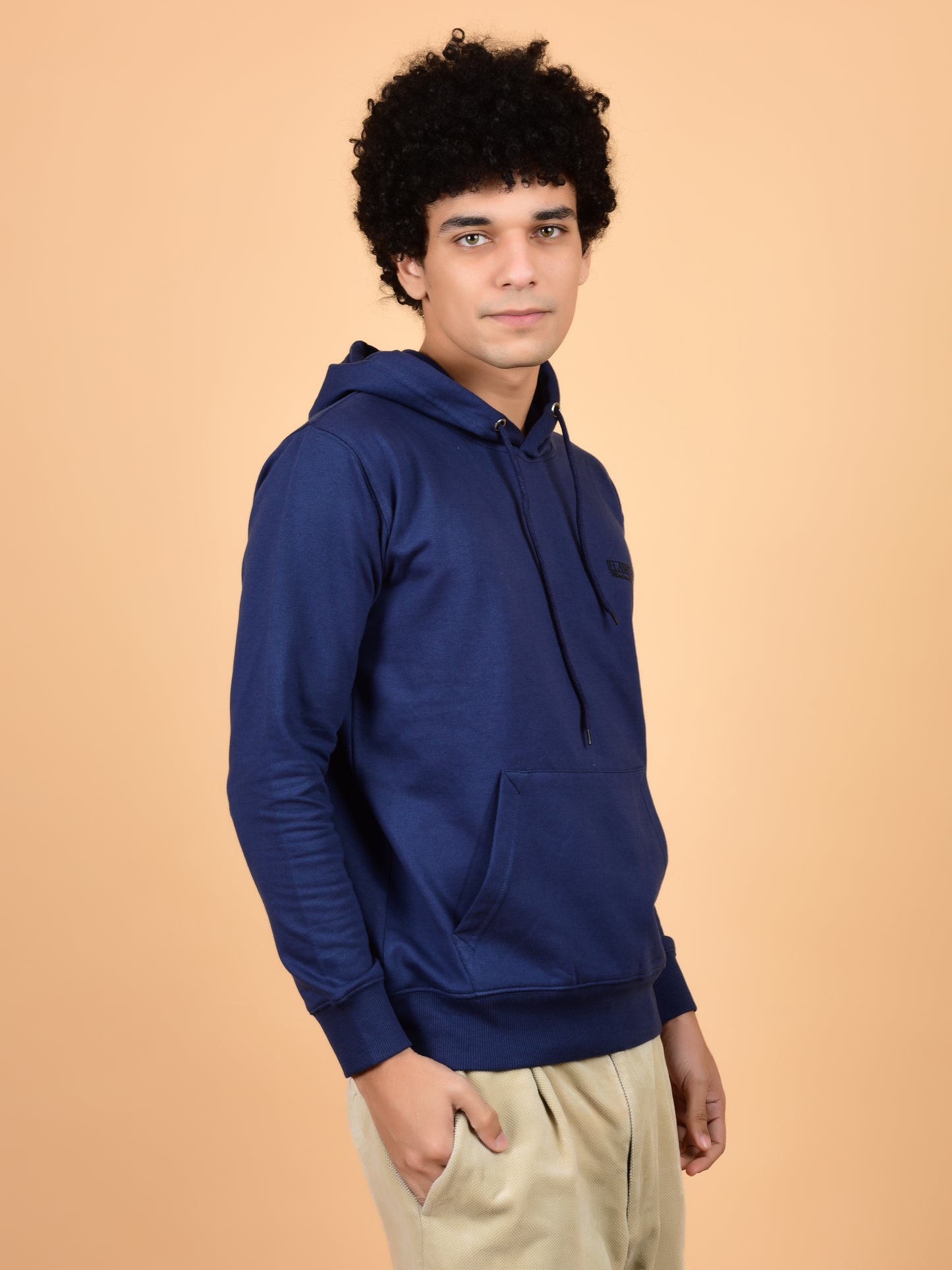 Flawless Men's Blue Solid Hoody Being Flawless
