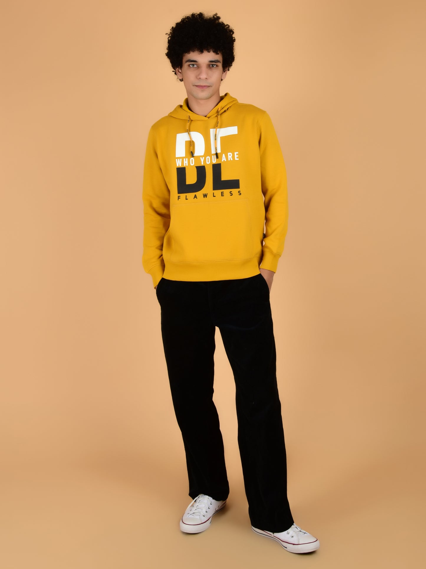 Flawless Men Mustard Musky Hoodie Being Flawless