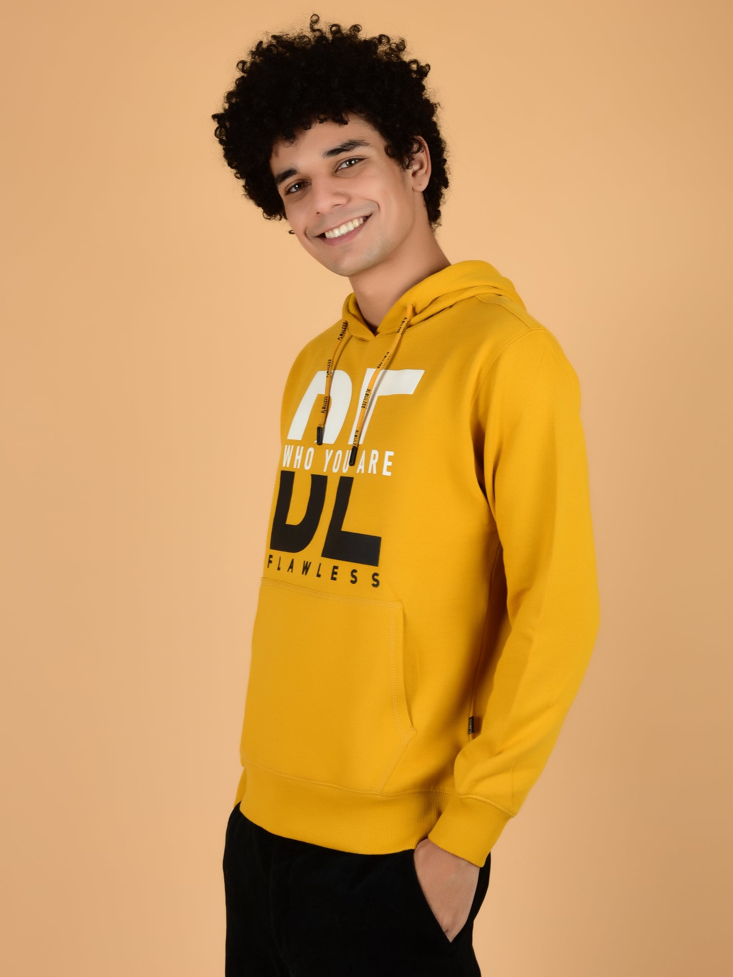 Flawless Trendy Men Mustard Hoodie Being Flawless