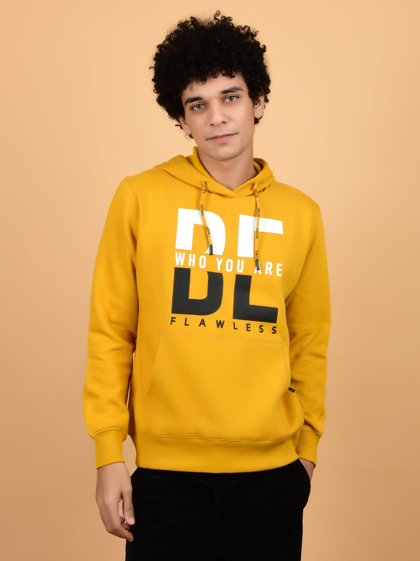 Flawless Trendy Men Mustard Hoodie Being Flawless