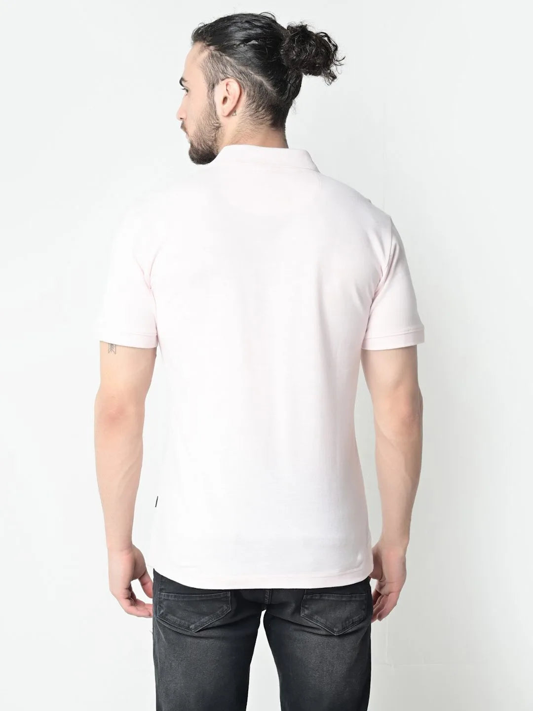 Flawless Men Organic Aesthetic Pink Polo T-Shirt Being Flawless