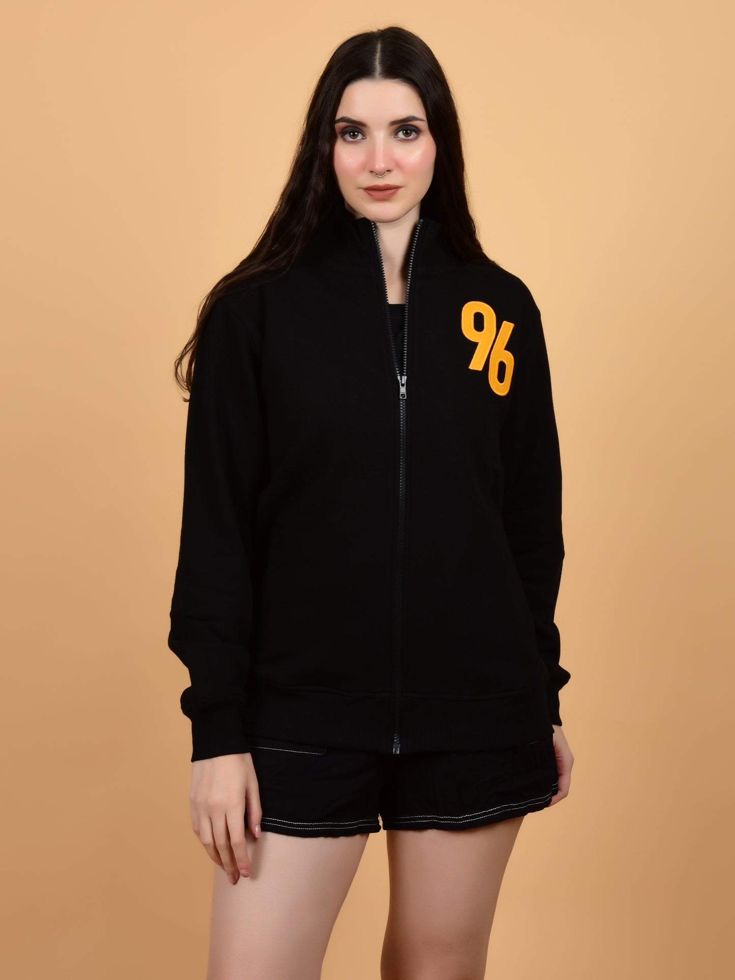 Flawless Women Black Zipped Sweatshirt Being Flawless