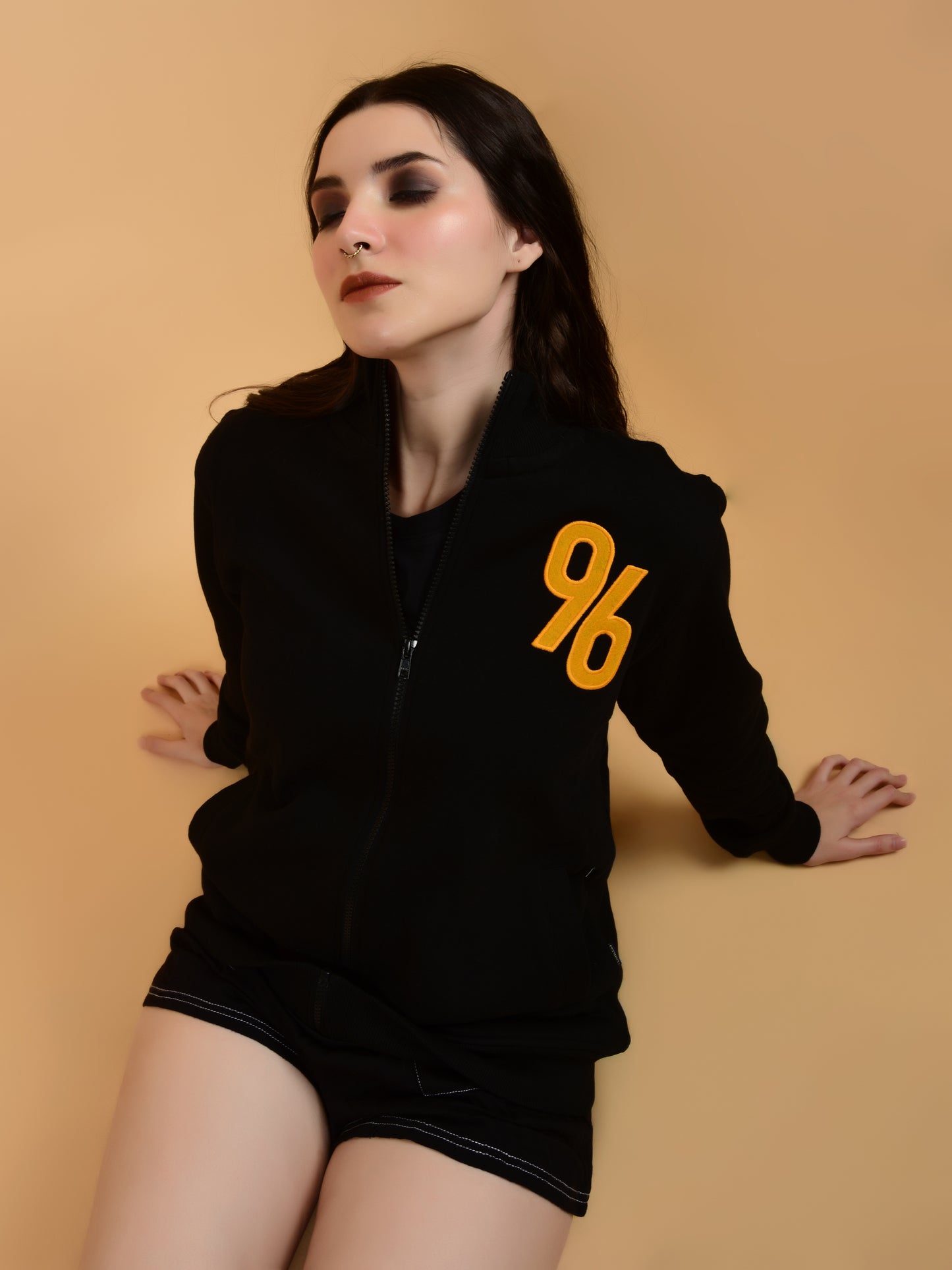Flawless Women Black Zipped Sweatshirt Being Flawless