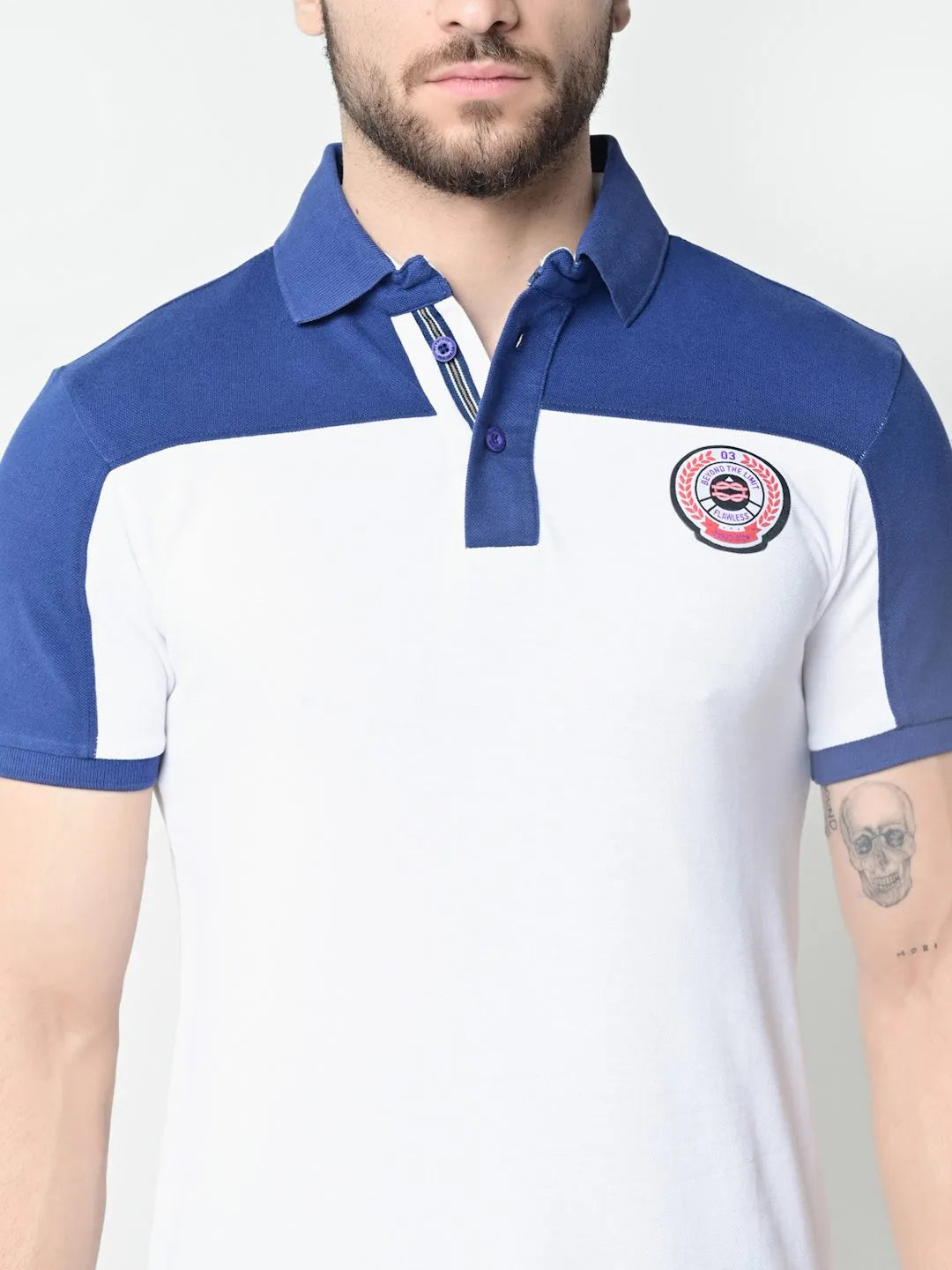 Flawless Men Supreme White Organic Polo T-Shirt Being Flawless