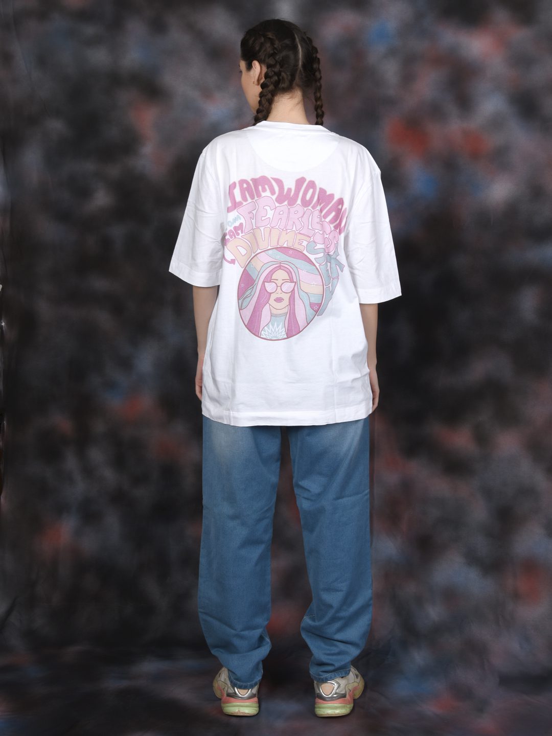 Flawless Women Fearless White Oversized T-Shirt Being Flawless