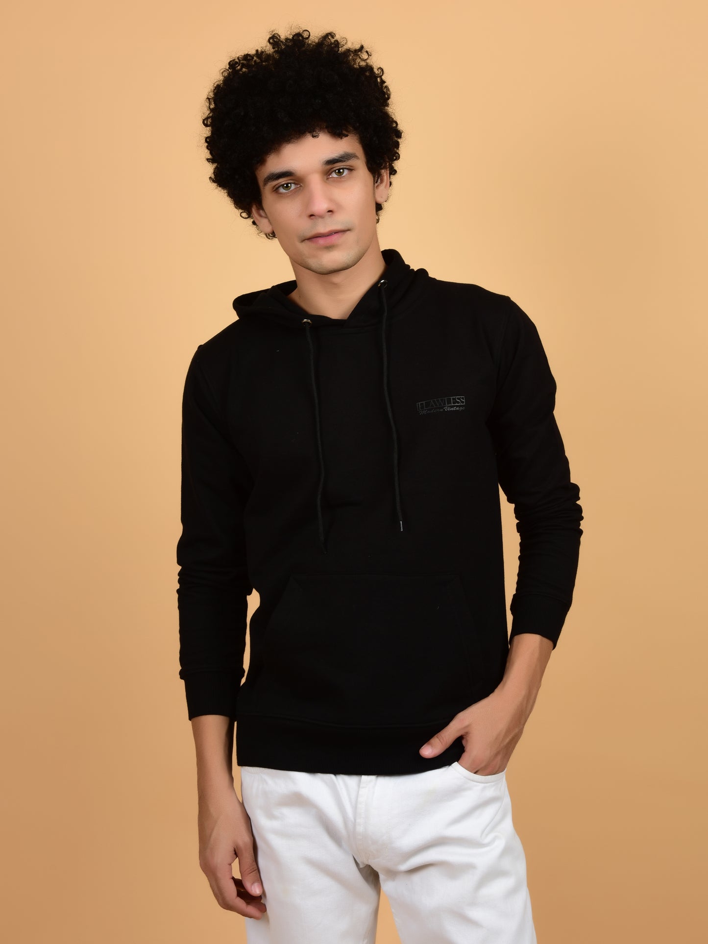 Flawless Men's Black Solid Hoodie Being Flawless
