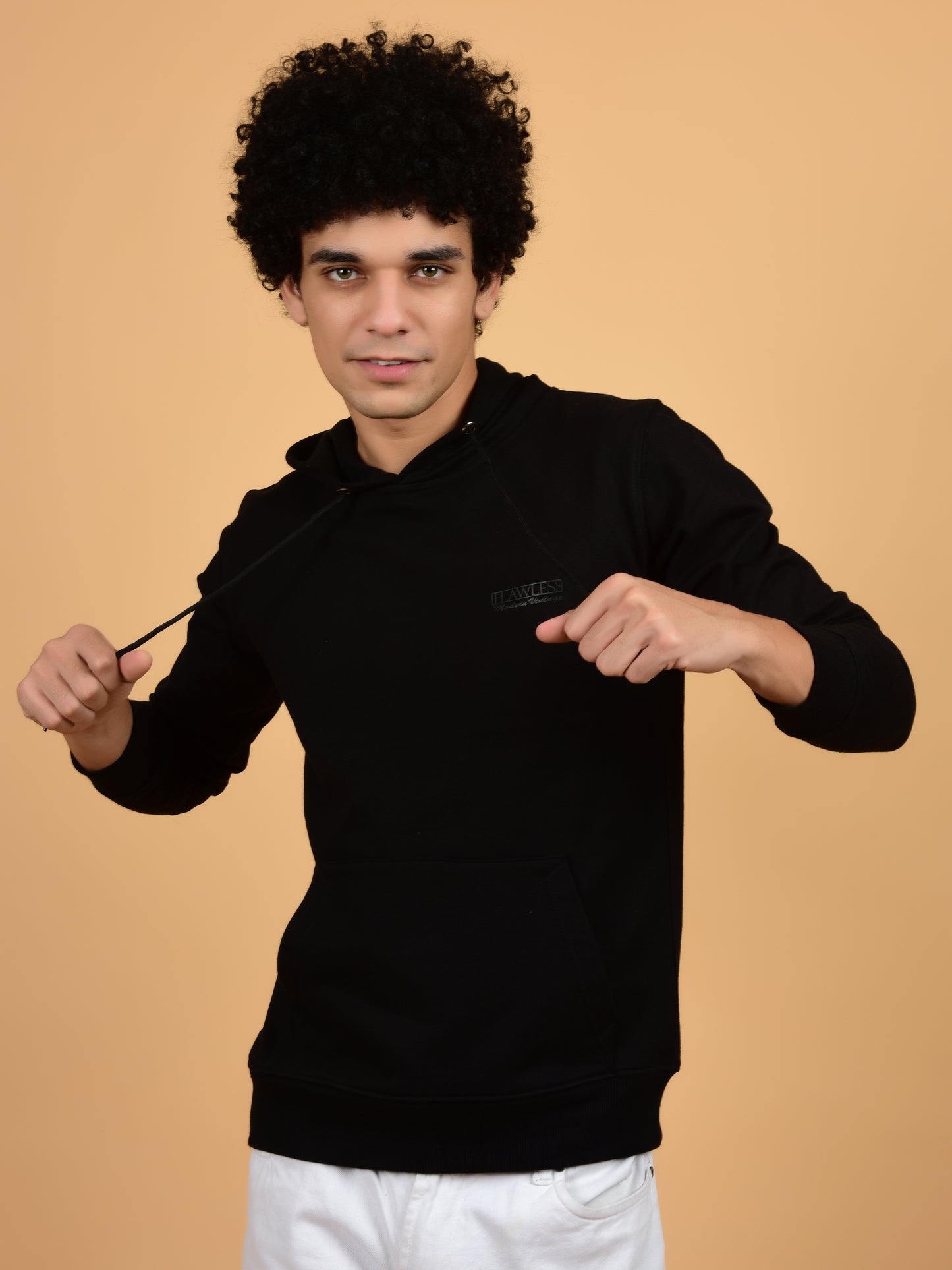 Flawless Men's Black Solid Hoodie Being Flawless