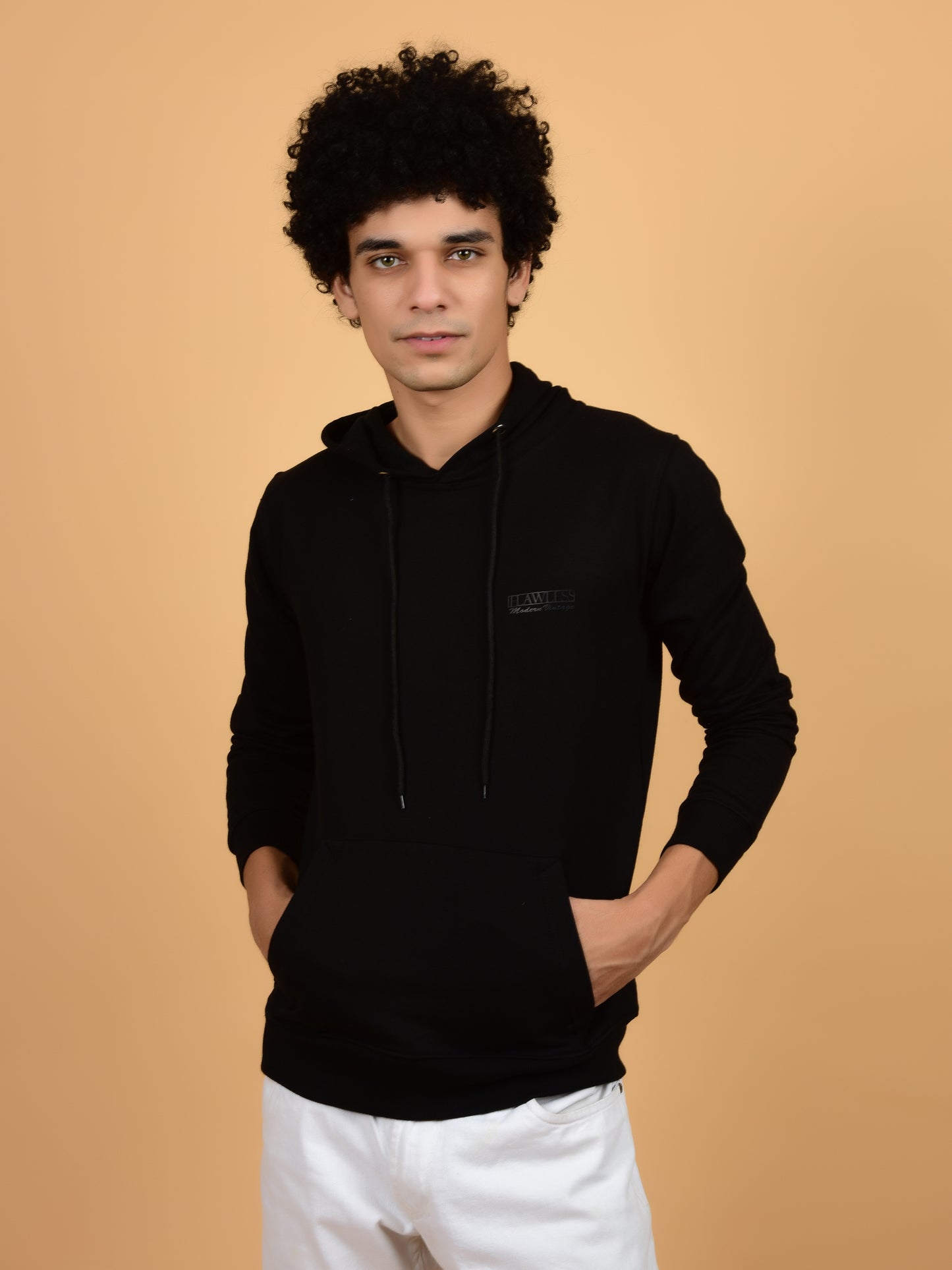 Flawless Men's Black Solid Hoodie Being Flawless
