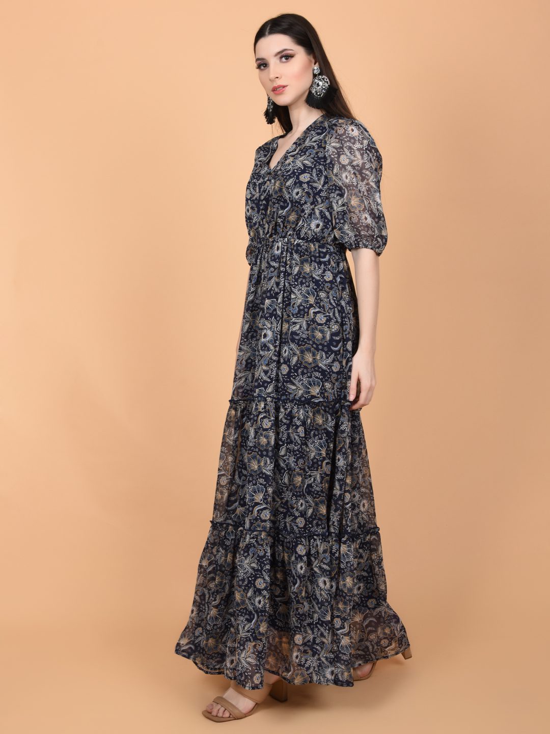 Flawless Navy Blue Maxi Dress | AZELIA Being Flawless