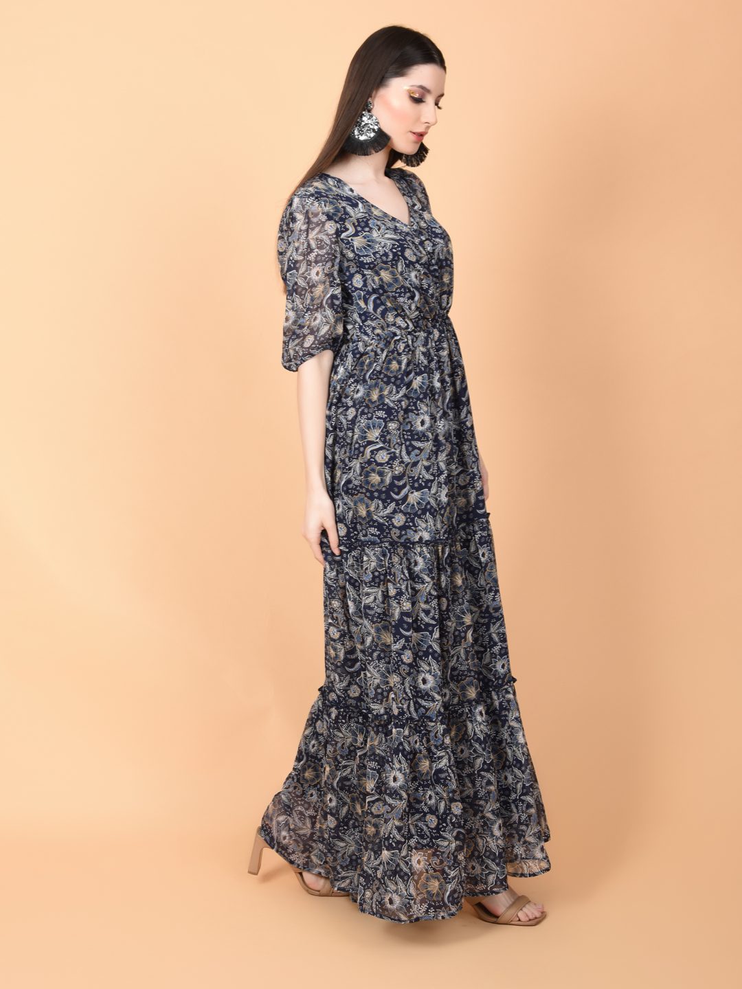 Flawless Navy Blue Maxi Dress | AZELIA Being Flawless