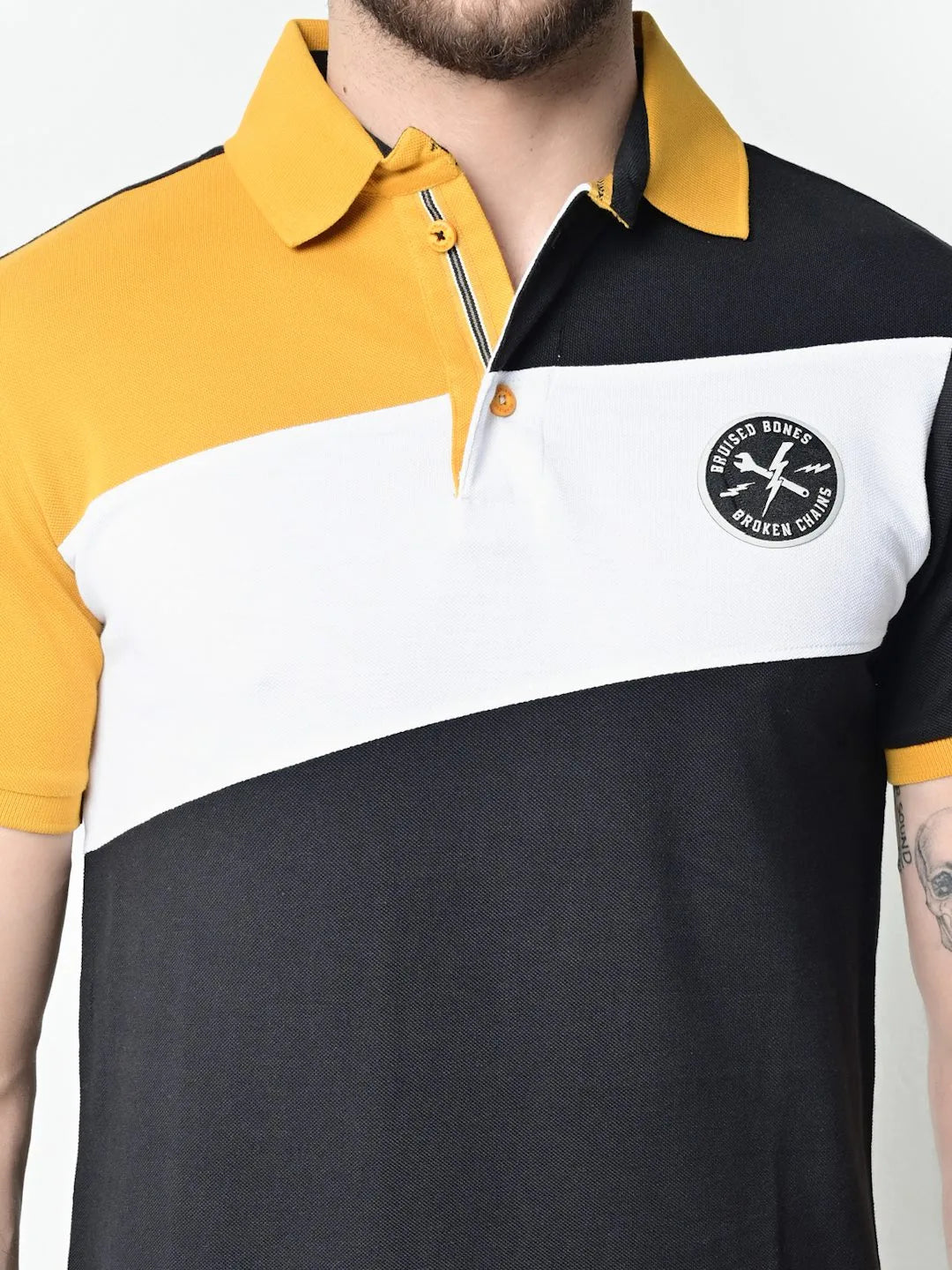 Flawless Men Organic Trio Mustard Polo T-Shirt Being Flawless