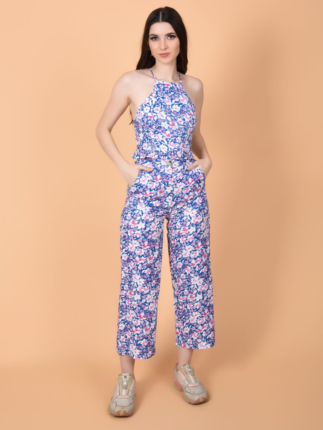 Flawless Blue Floral Women Co-Ord Set | HAILY Being Flawless