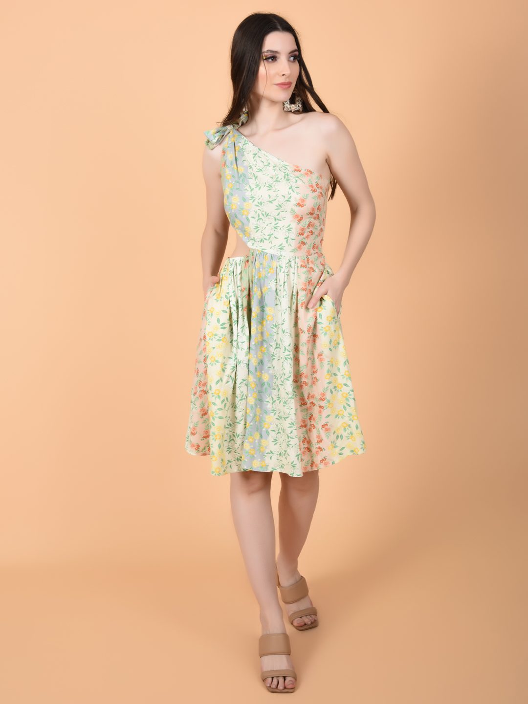 Flawless Women Trendy and Elegant One Shoulder Cut-Out Dress | AMY Being Flawless