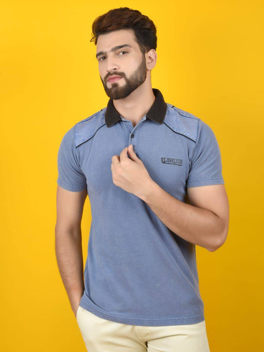 Flawless Men Blue Polo T-Shirt | 100% Cotton Pique | VINTAGE IRIS Being Flawless
