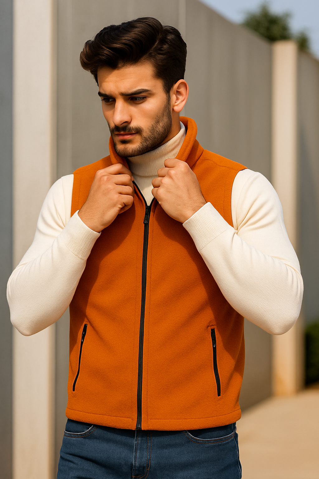 Men's Half Sleeves Cotton Blend Hoodie Being Flawless