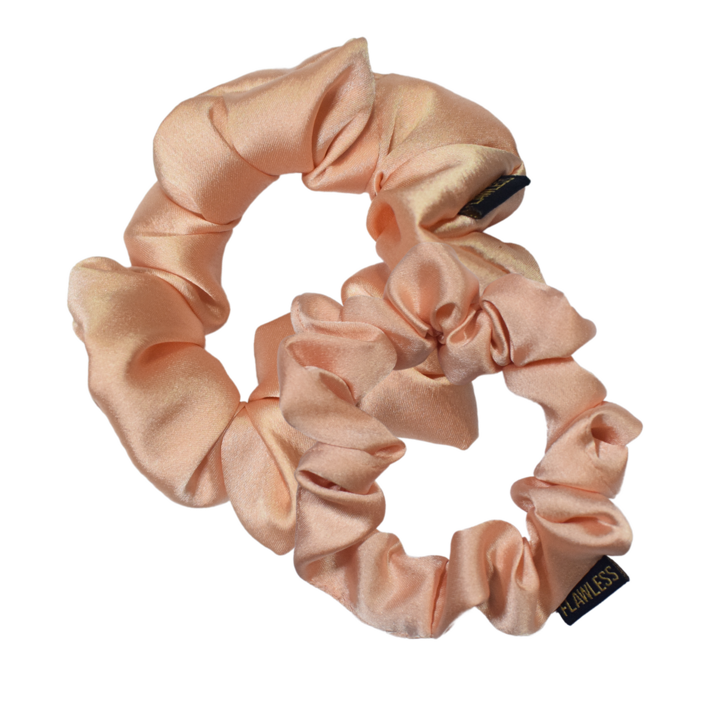 Flawless Luxury Peach Satin Scrunchies For Women and Girls Being Flawless