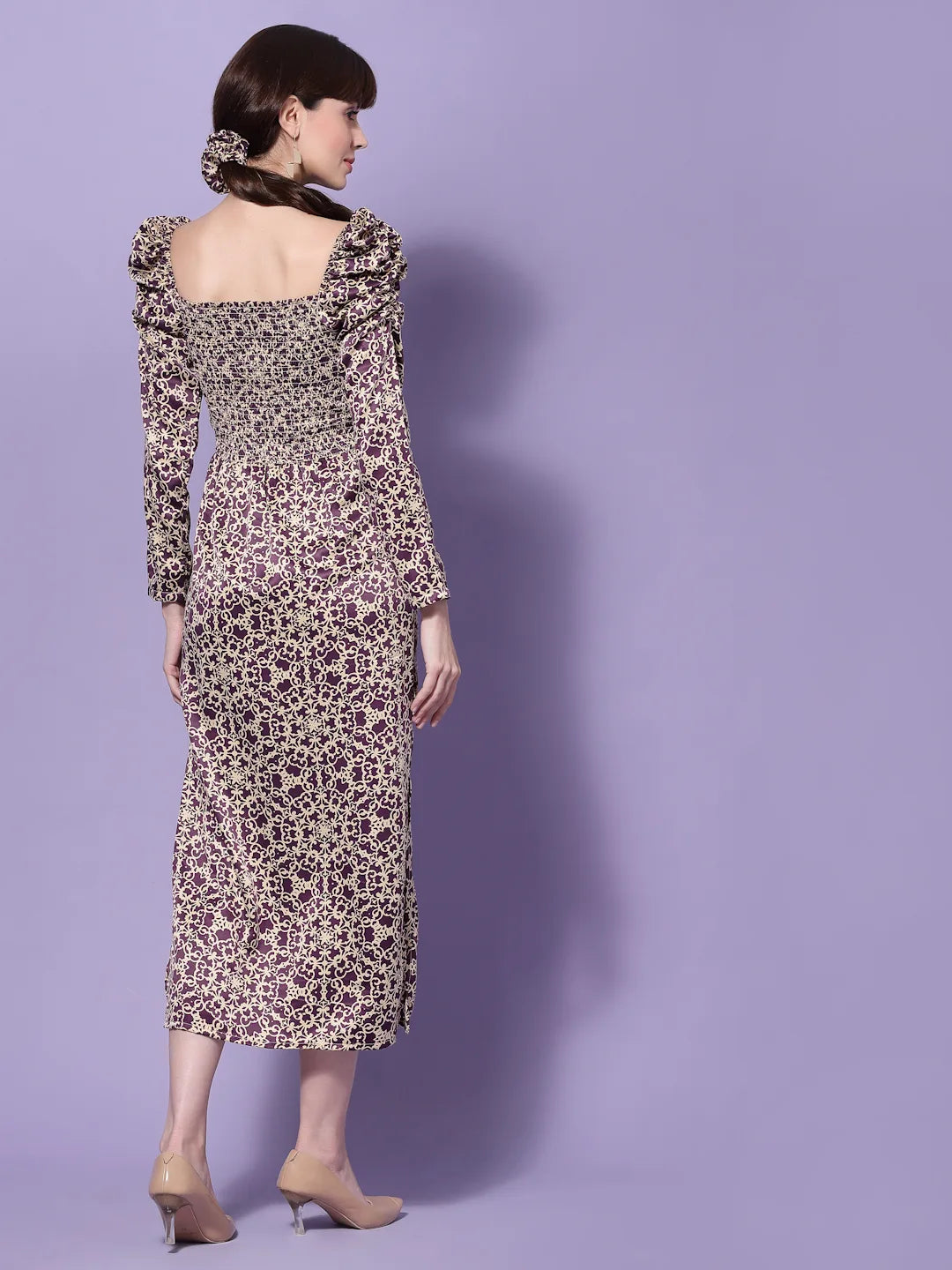 Flawless Women Printed Satin Maxi Dress | CICELY Being Flawless