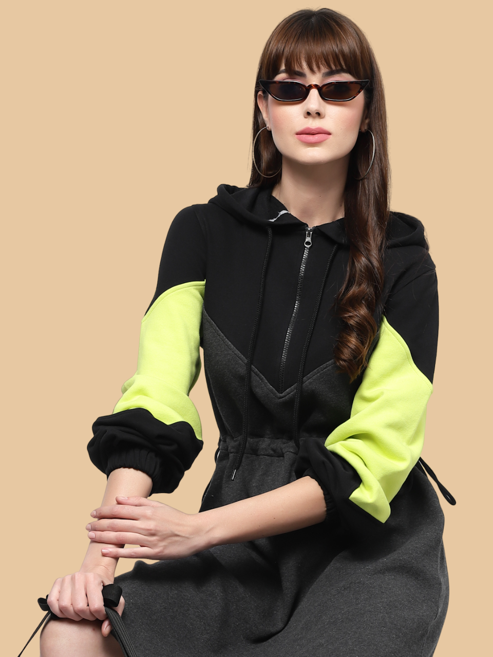 Flawless Neon and Black Sweatdress Slay Dress | KRISTY Being Flawless