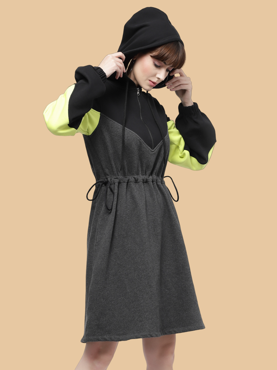 Flawless Neon and Black Sweatdress Slay Dress | KRISTY Being Flawless