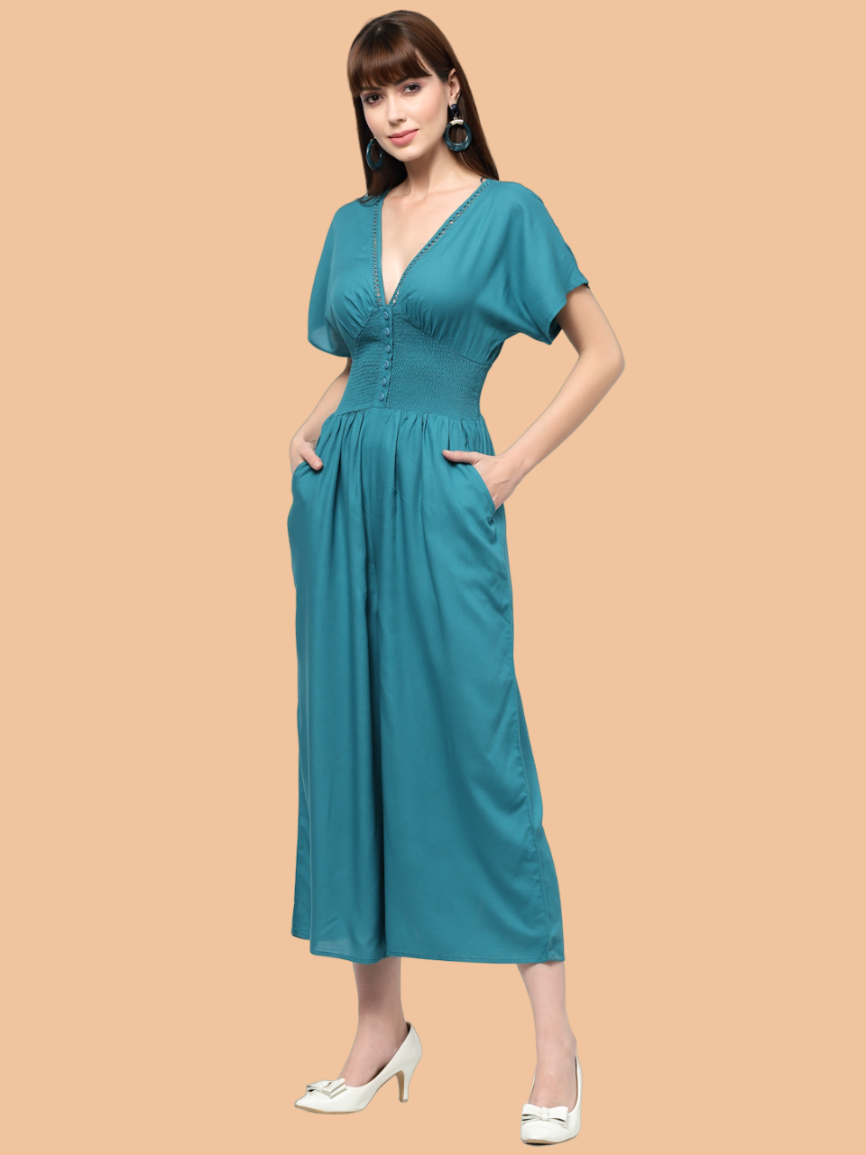 Flawless Women Thrive Teal Jumpsuit | JASMINE Being Flawless