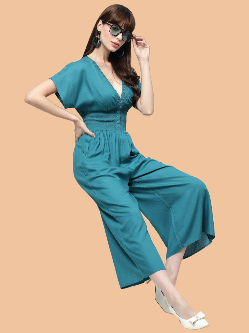 Flawless Women Thrive Teal Jumpsuit | JASMINE Being Flawless
