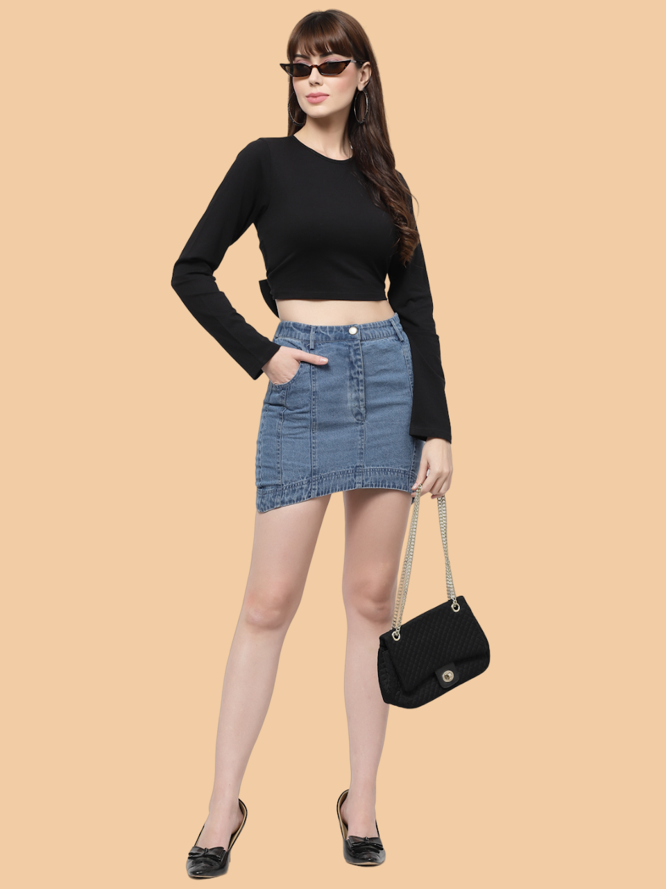Flawless Women Black Backless Crop Top | ARCH Being Flawless