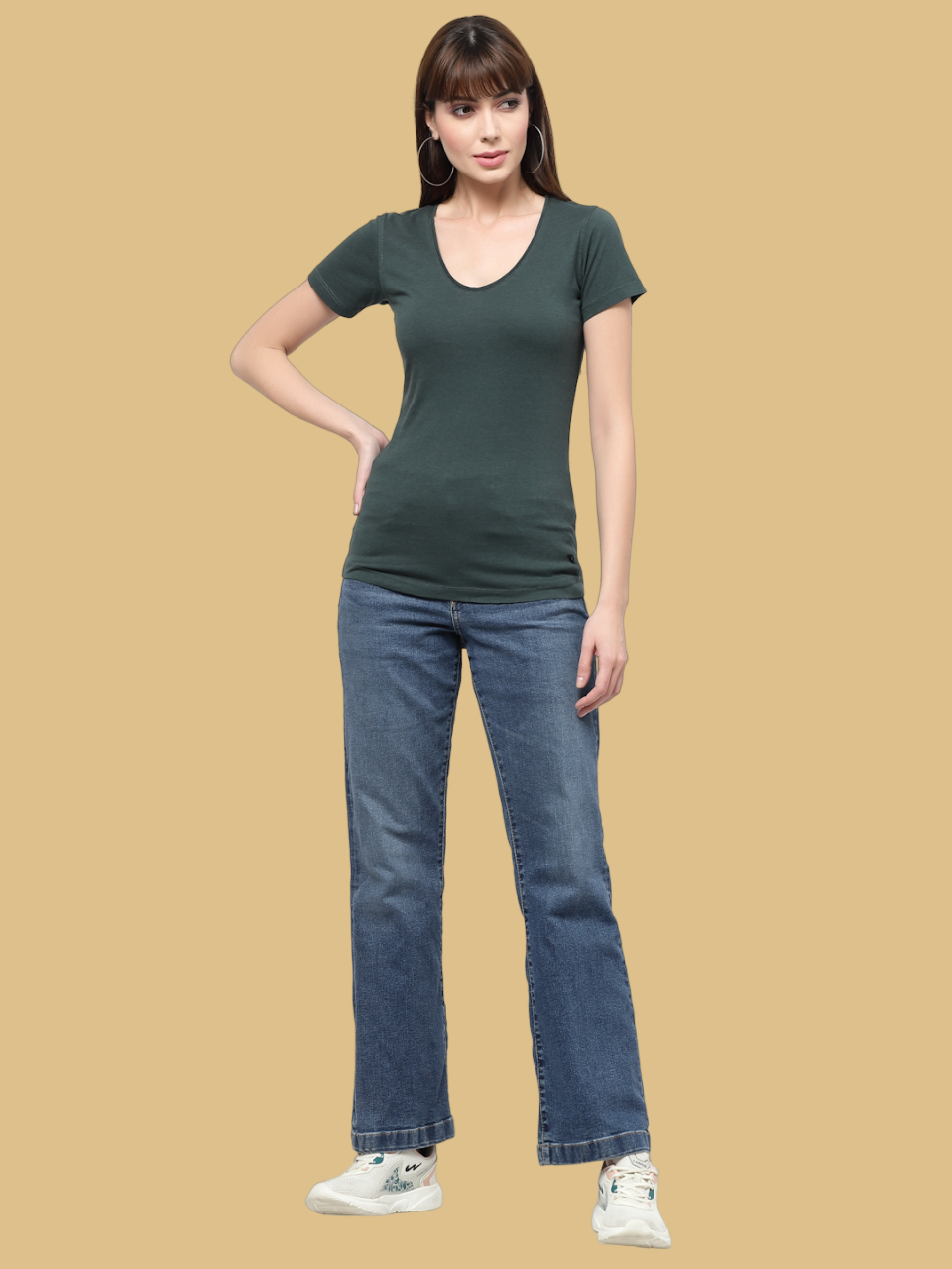 Flawless Women Green Solid Top Being Flawless