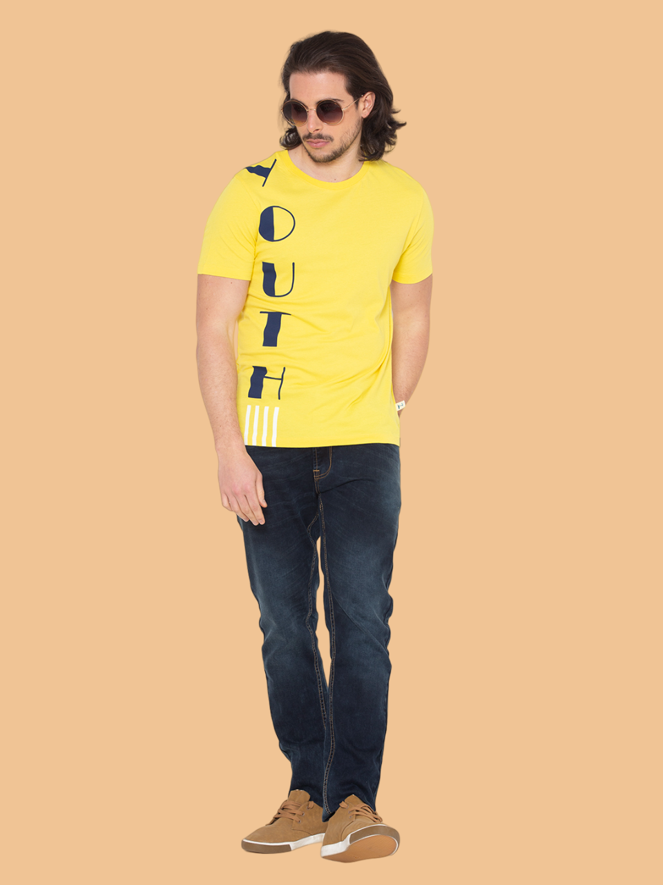 Flawless Men Cotton Yellow T-Shirt Being Flawless