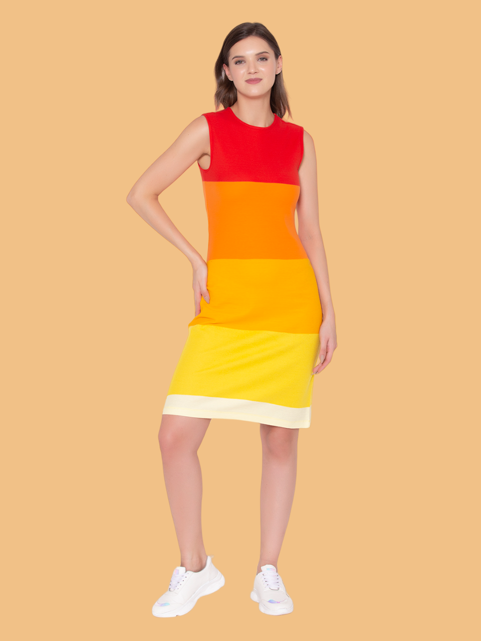 Flawless Women Colour blocked Sun Dress Being Flawless