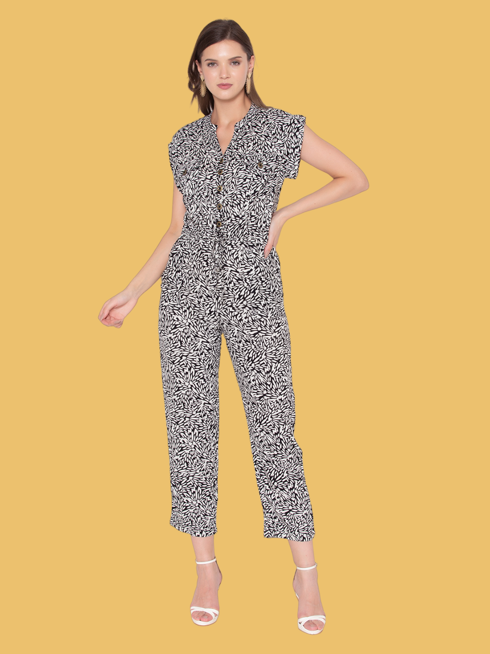 Flawless Women Black Print Jumpsuit Being Flawless