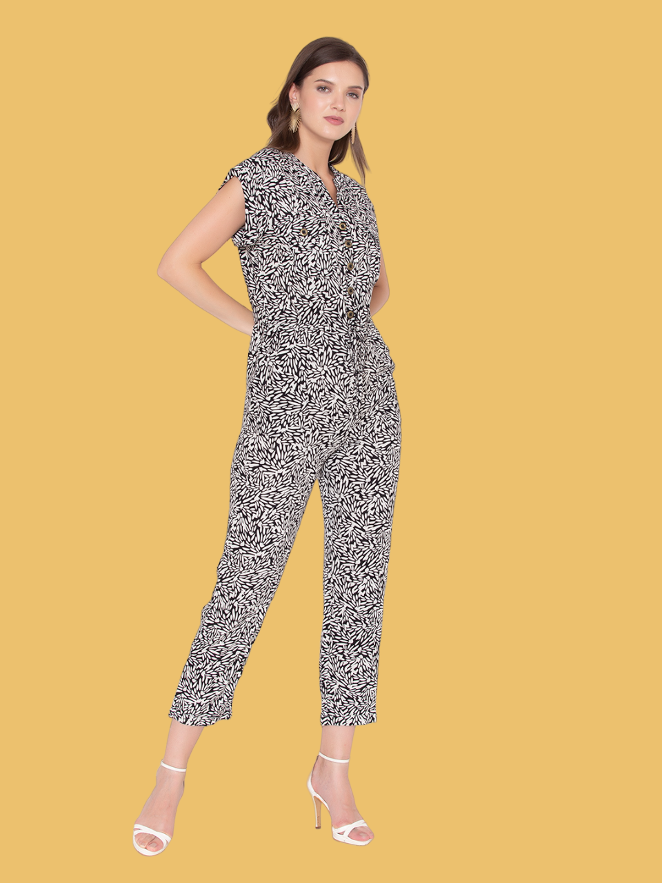 Flawless Women Black Print Jumpsuit Being Flawless