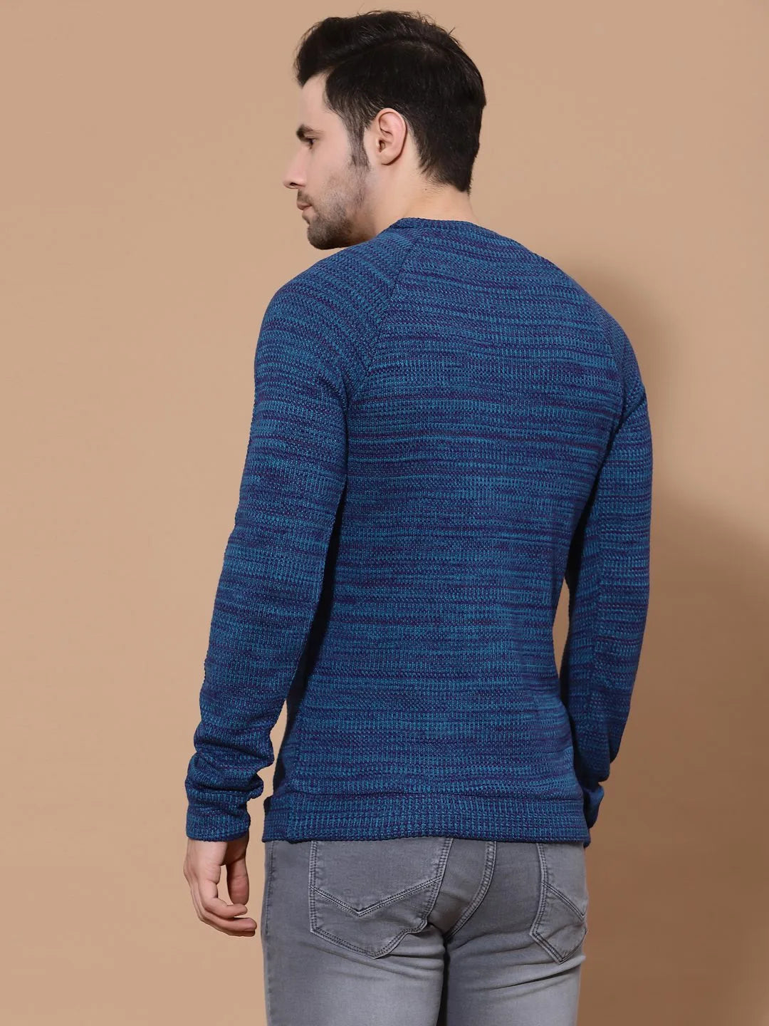 Flawless Mens's Blue Knitted Sweater Being Flawless