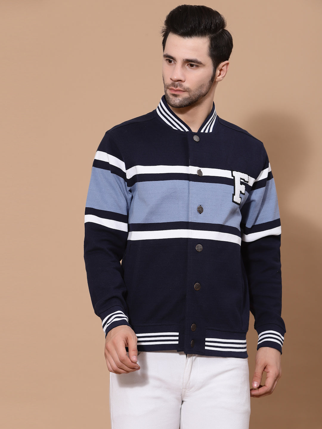 Flawless Men Multi-Color Cotton Bomber Jacket Being Flawless