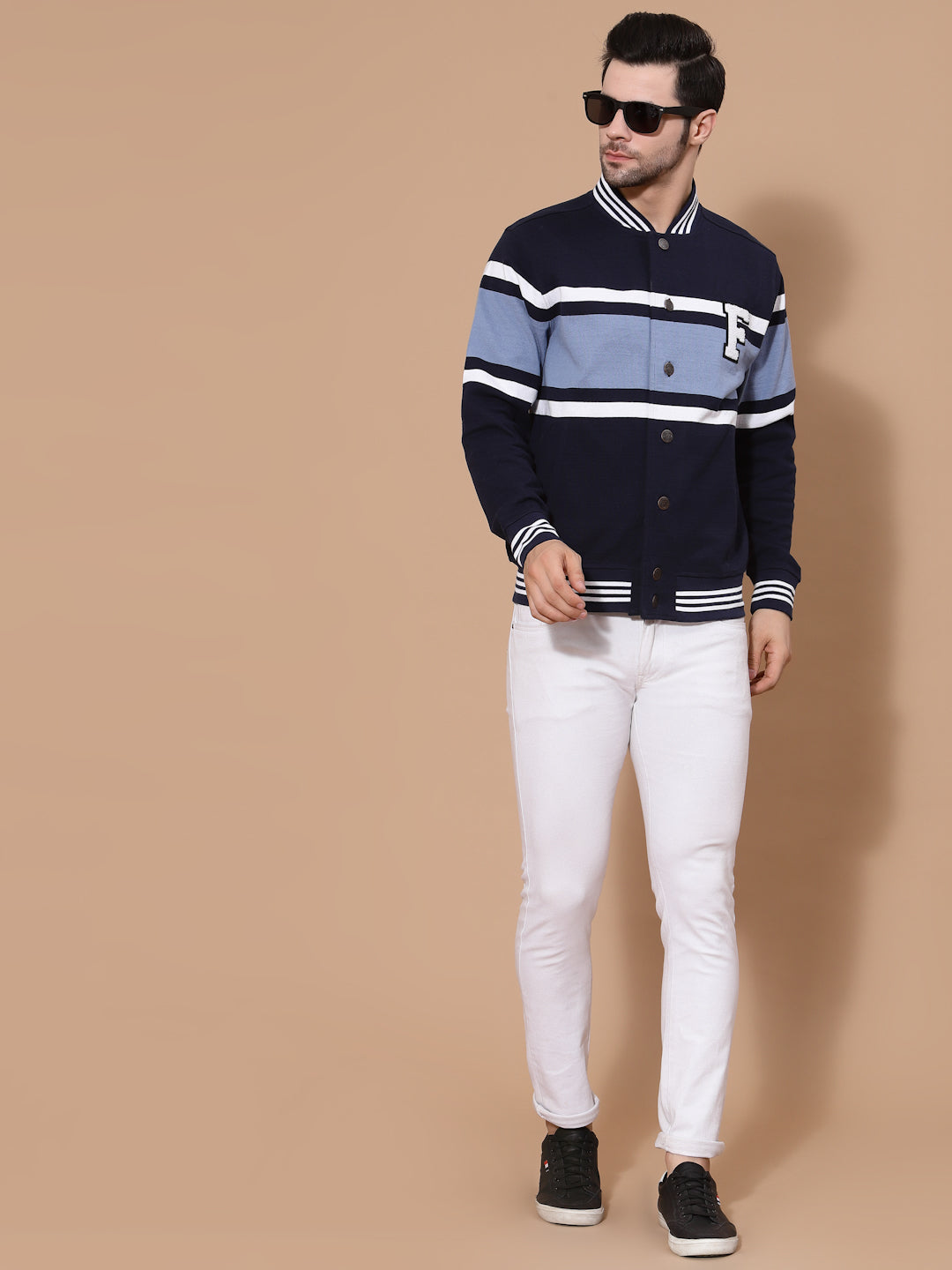 Flawless Men Multi-Color Cotton Bomber Jacket Being Flawless