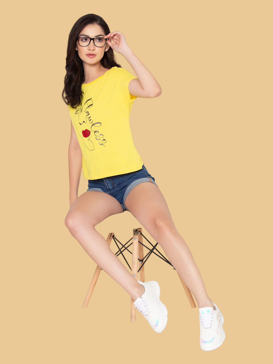 Flawless Women Yellow Face T-Shirt Being Flawless