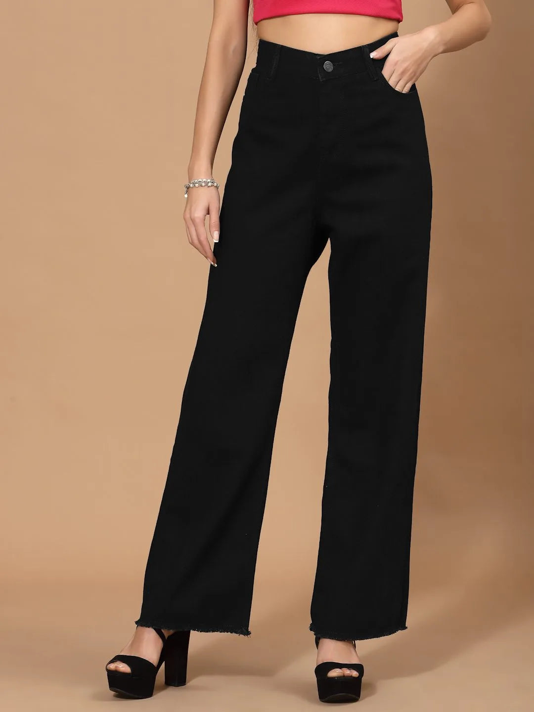 FLAWLESS WOMEN BLACK FLARED DENIMS JEANS Being Flawless
