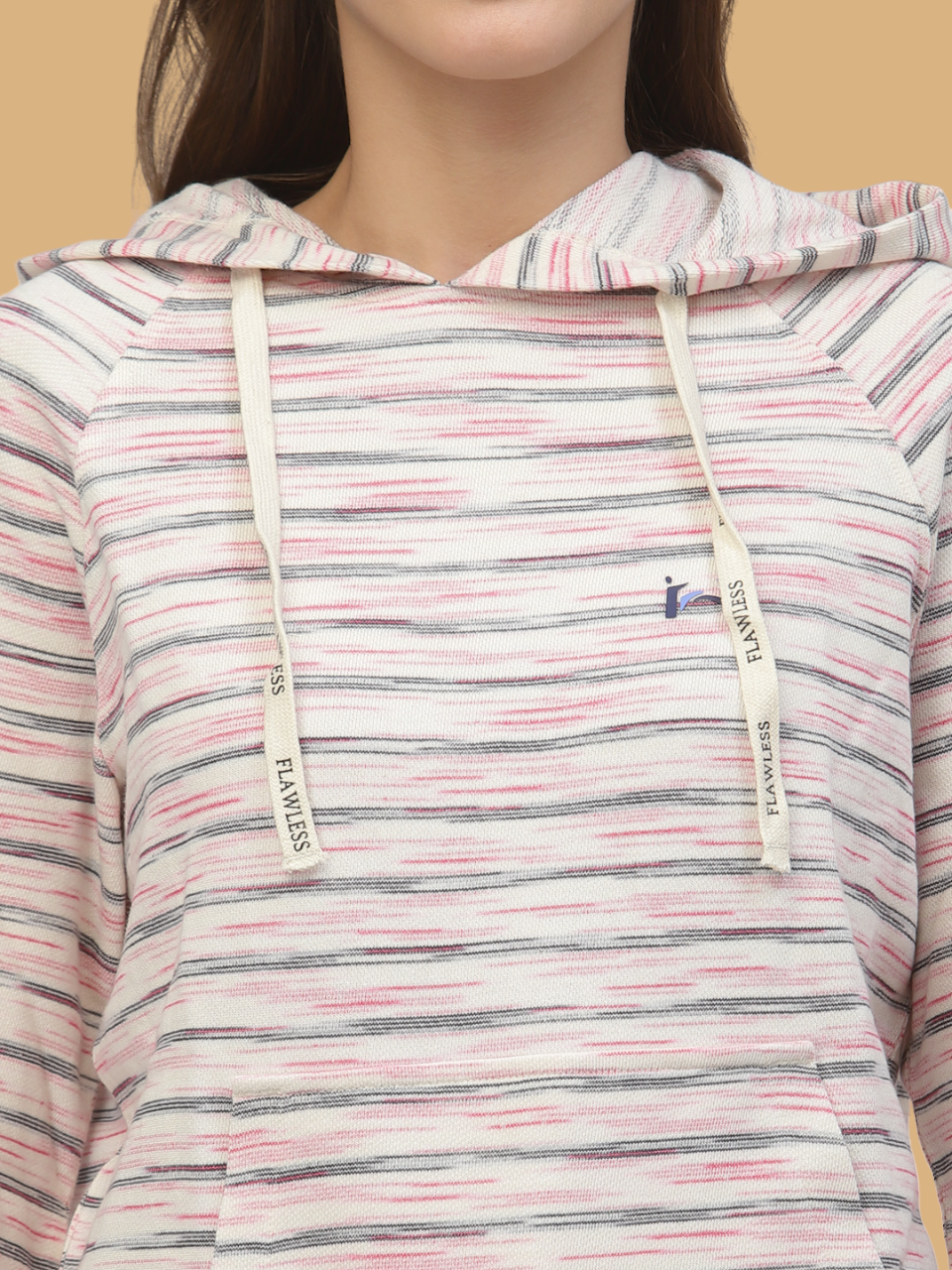 Flawless Women Strippy Hung Hoodie Being Flawless