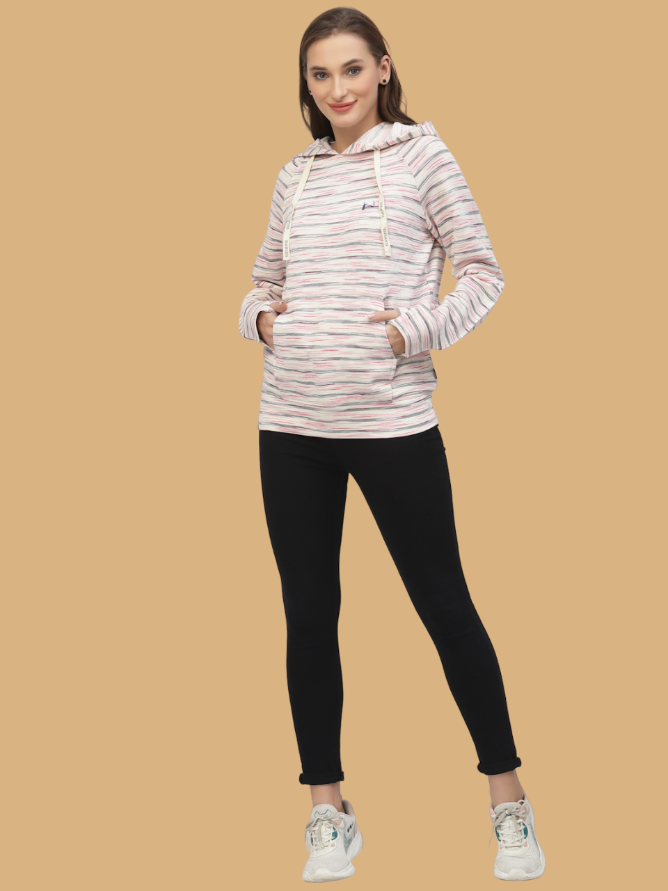 Flawless Women Strippy Hung Hoodie Being Flawless