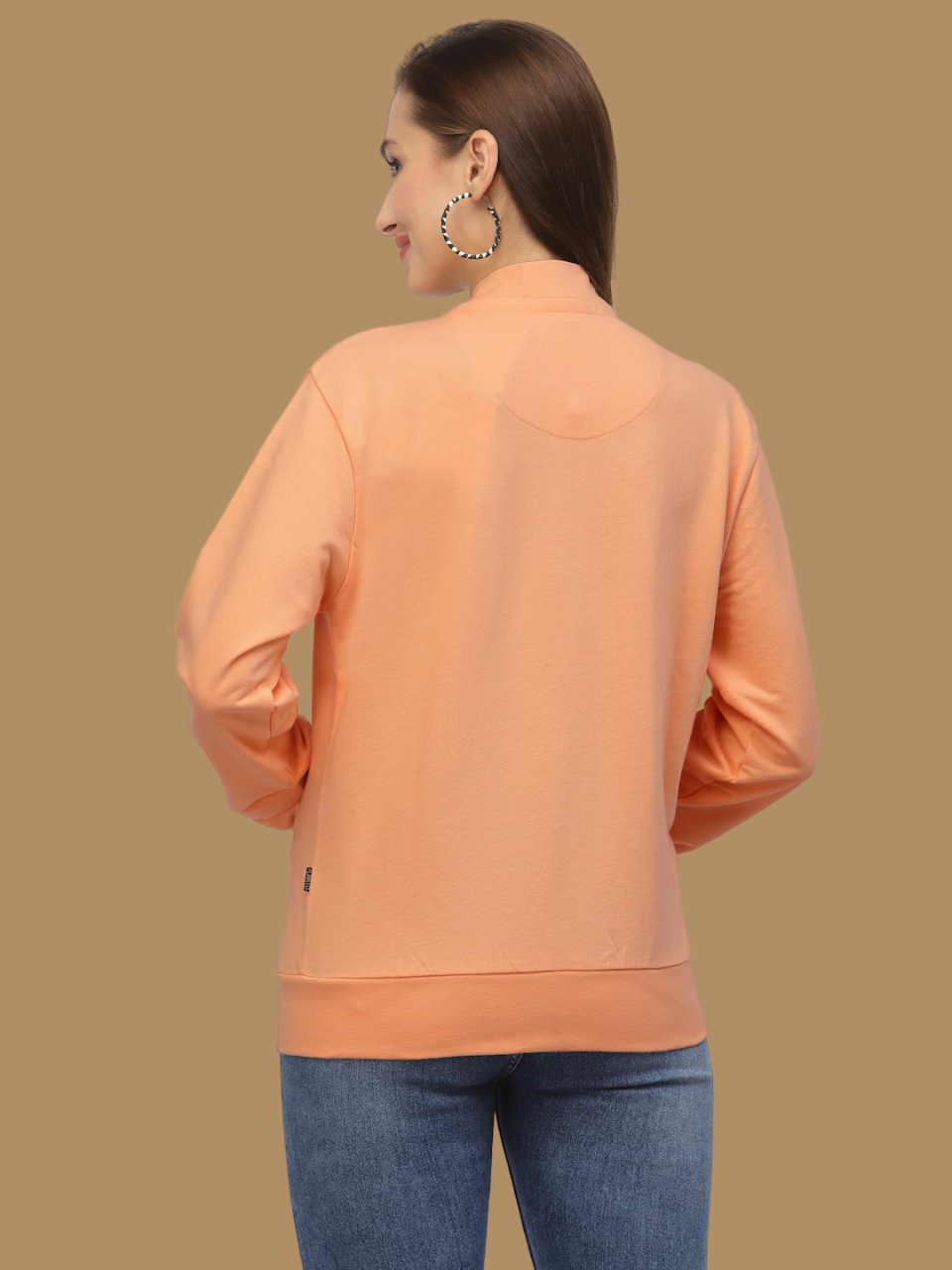 Flawless Women Solid Zipper Sweatshirt Being Flawless