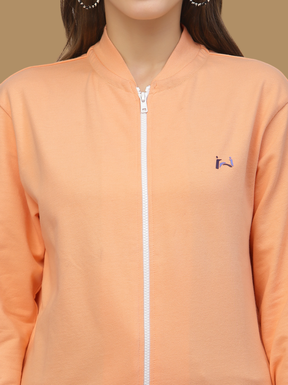 Flawless Women Solid Zipper Sweatshirt Being Flawless