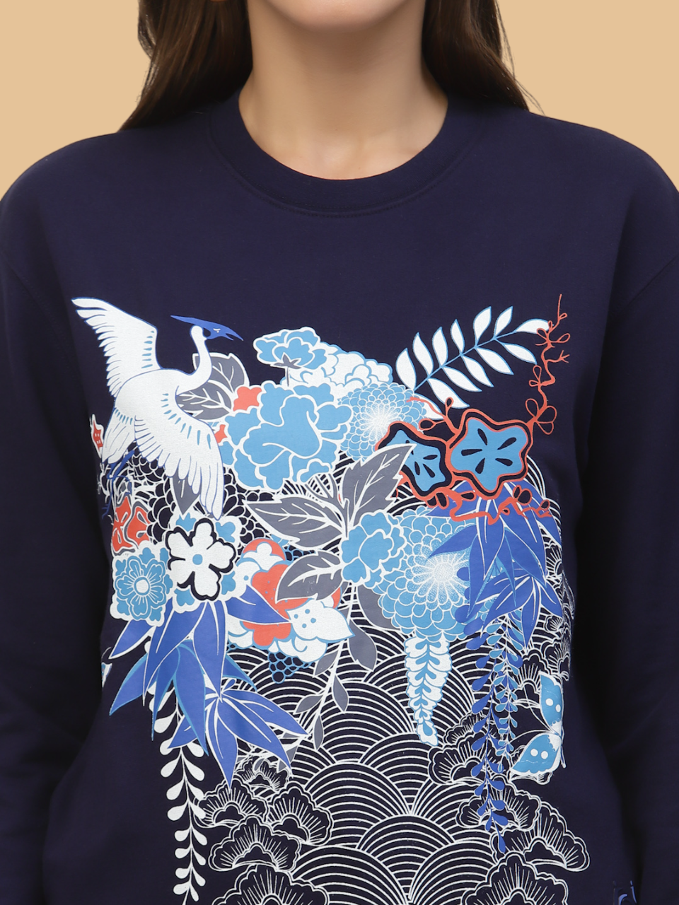 Flawless Printed Numb Navy Sweatshirt For Women Being Flawless