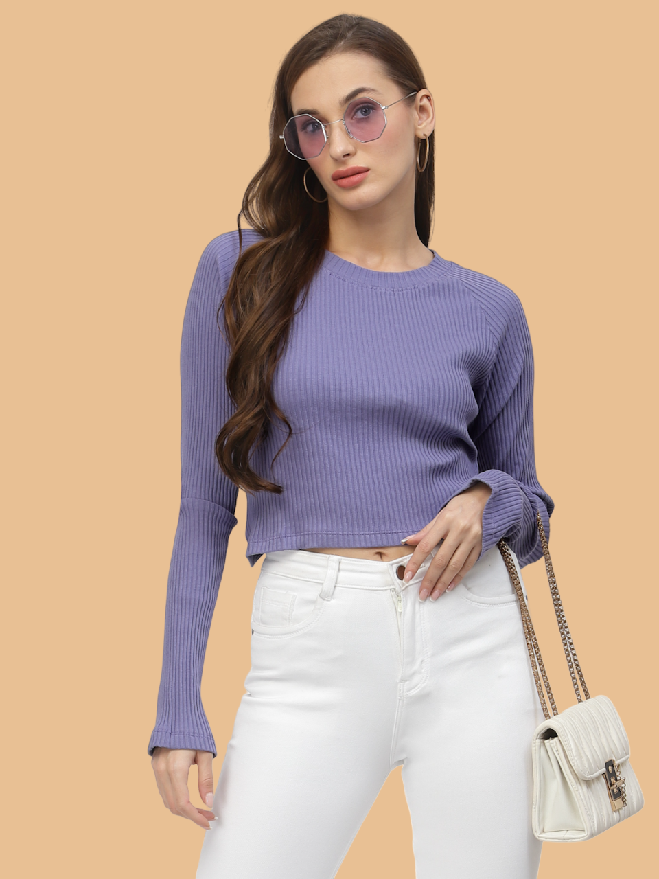 Flawless Women Splash Purple Crop Top Being Flawless