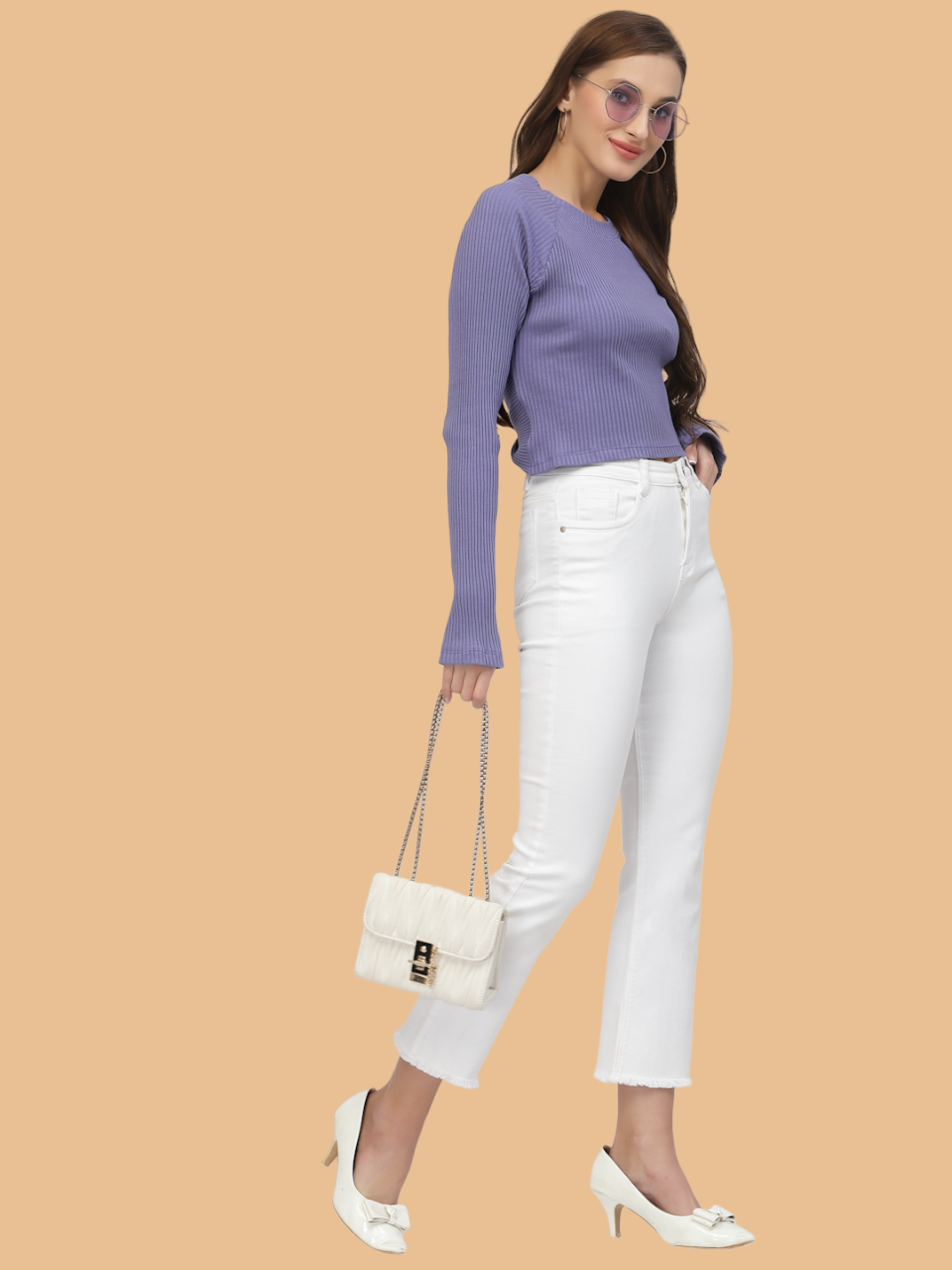 Flawless Women Splash Purple Crop Top Being Flawless