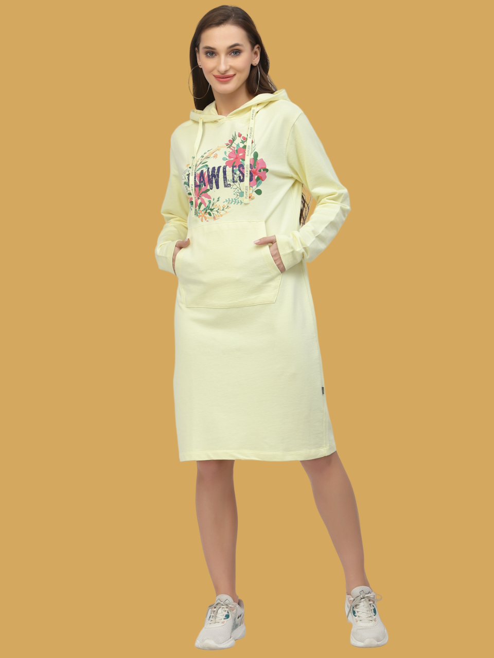Flawless Women Yellow Winter Dress Being Flawless