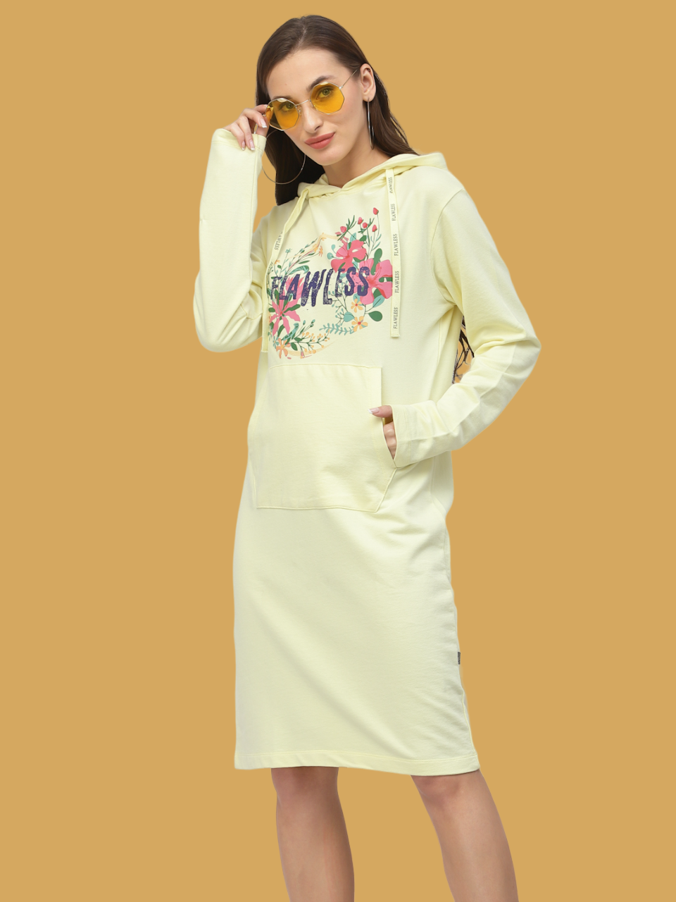 Flawless Women Yellow Winter Dress Being Flawless