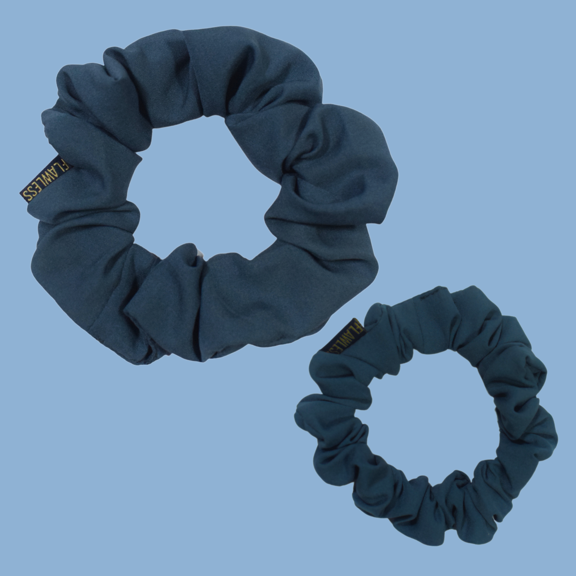 Flawless Soft Polycrepe Scrunchies (Set of 2, Navy) Being Flawless